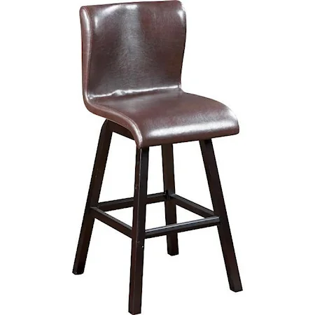 Contemporary Dark Brown Swivel Bar Chair